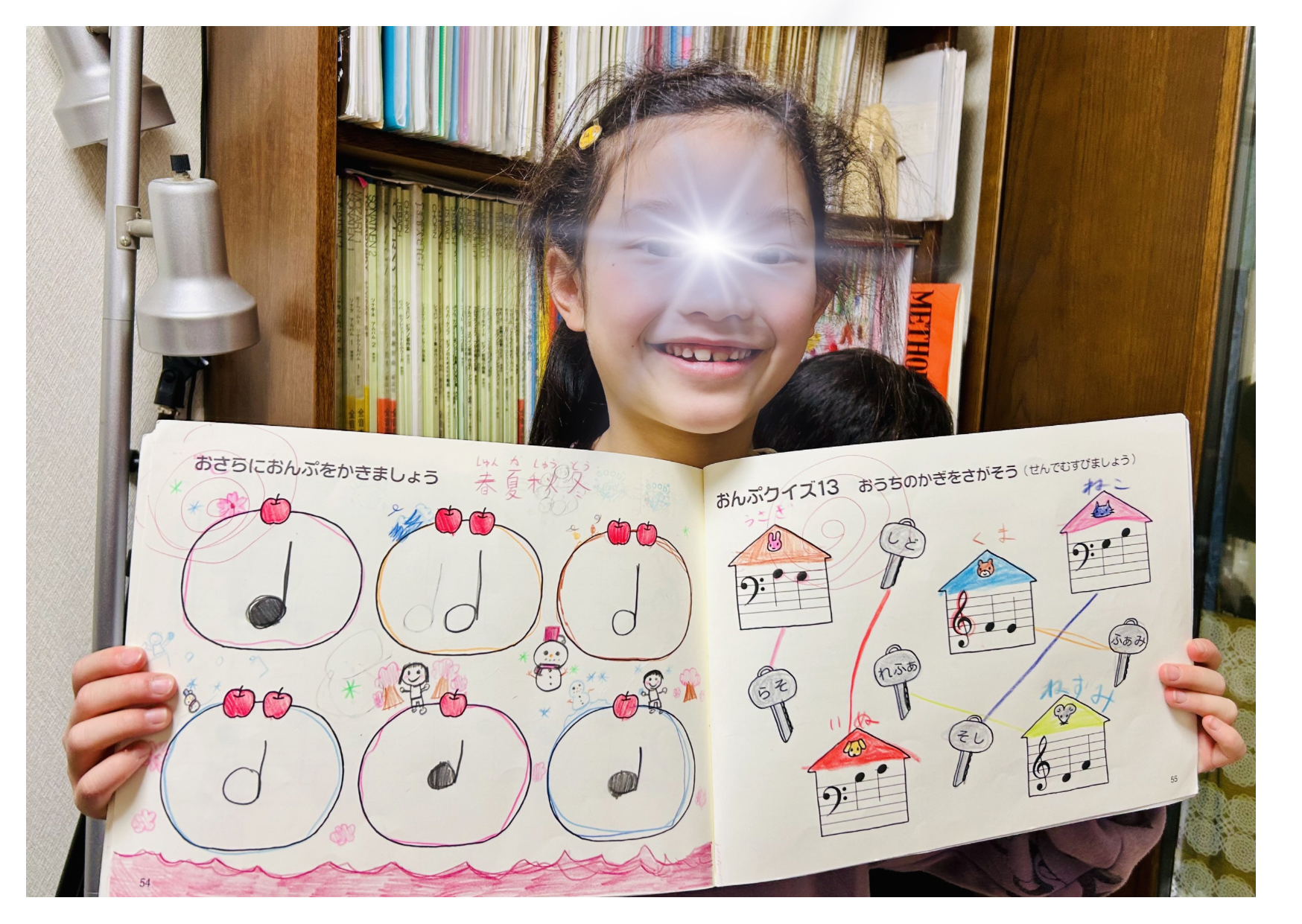 立川市羽衣町 ピアノ・リトミック・ボーカル メープルミュージック 音符もバッチリ、色もバッチリ、音楽的センスの良さが光っています！